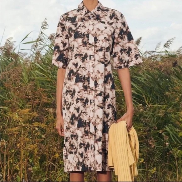 Samsoe Samsoe DEMI DRESS AOP CAMO CLAY size small - Picture 1 of 9